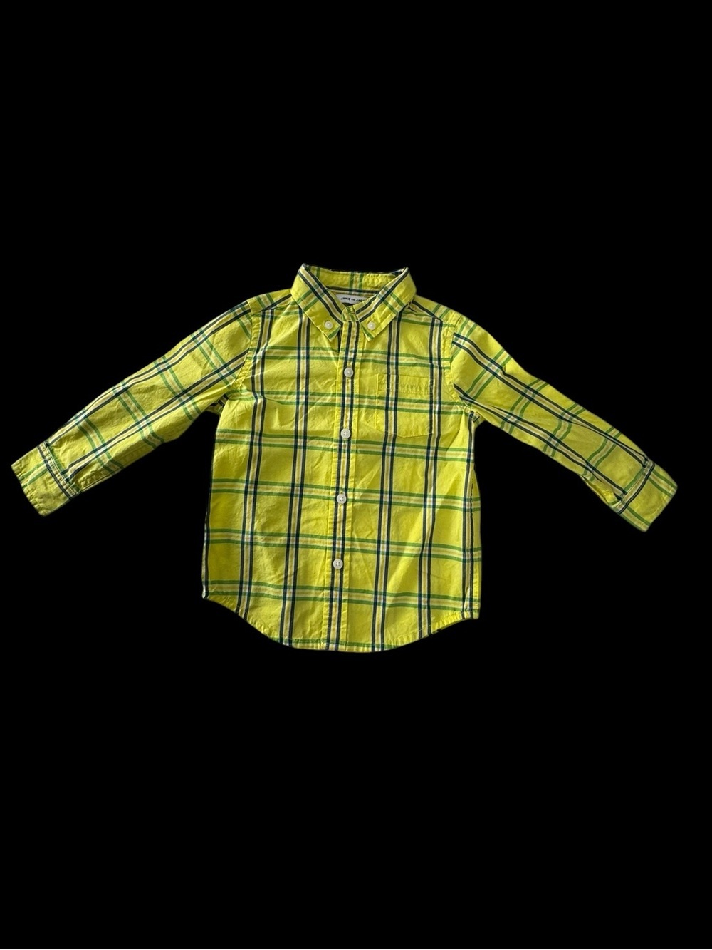 Janie and Jack Bright Yellow Plaid Button-Down Shirt
